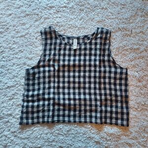 Eli & Barry Tank Top Cinder Gingham Linen